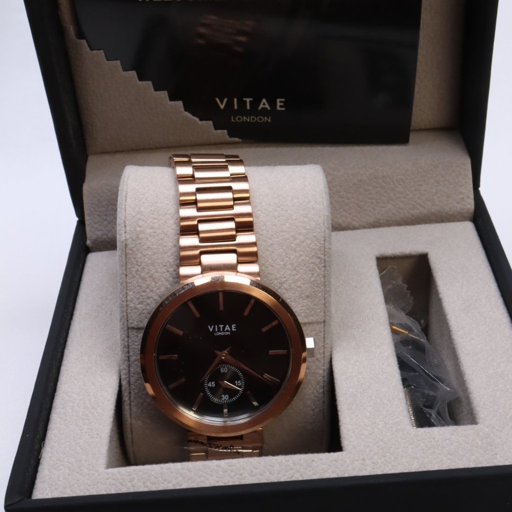 Vitae London Women's Elmington Rose Gold Stainless  X Midnight Dial Watch $259